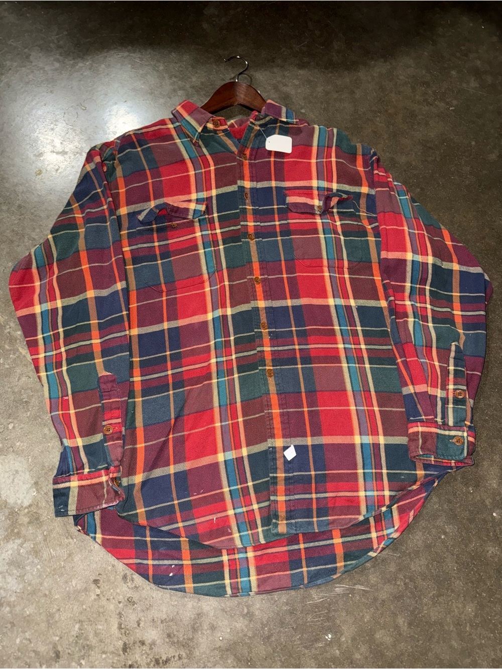 VTG 90s Polo ralph lauren plaid Flannel Double Pocket Button Down Shirt